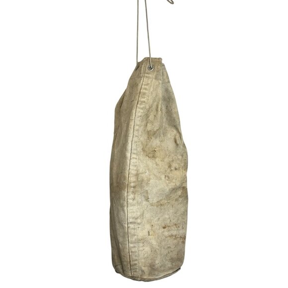 Vintage Canvas Military Rucksack Riveted Tie Top Bag 33” Utility Gear - Picture 3 of 7